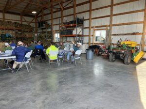 Northeast Municipal Foresters chapter of Illinois Arborist Association gather at Spring Grove Nursery to learn about tree growing and production. 