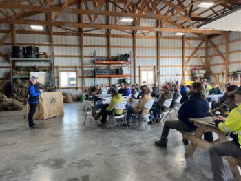 Northeast Municipal Foresters chapter of Illinois Arborist Association gather at Spring Grove Nursery to learn about tree growing and production.