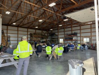 Northeast Municipal Foresters chapter of Illinois Arborist Association gather at Spring Grove Nursery to learn about tree growing and production.