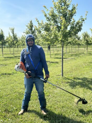 Juan tidying things up